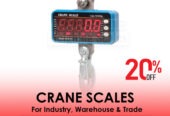 Bright LED display crane weighing scale at a supplier shop